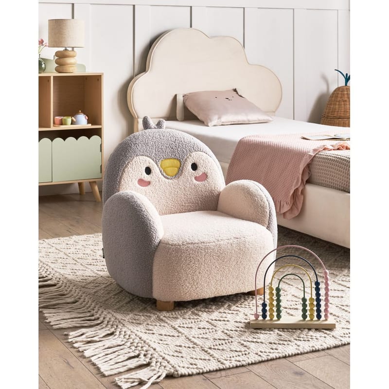 Lasten nojatuoli Hervik - Harmaa, valkoinen, ruskea/50x55x60 - Huonekalut - Lasten kalusteet - Lasten tuoli & juniorituoli - Lasten nojatuoli