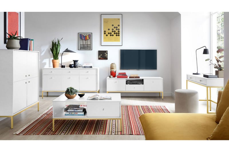 Kaappi Klinkerville 154x83 cm - Valkoinen - Huonekalut - Lasten kalusteet - Lastenhuoneen säilytys - Lasten kaappi