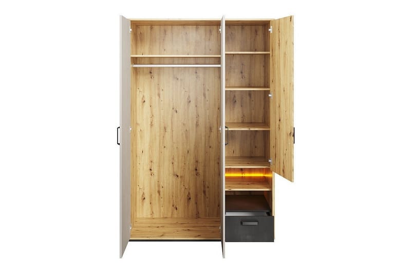 Lastenkaappi Rathmore 130x195 cm - Musta - Huonekalut - Lasten kalusteet - Lastenhuoneen säilytys - Lasten kaappi