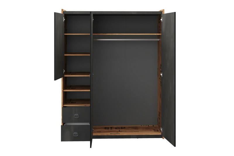Lastenkaappi Rathmore 150x190 cm - Harmaa - Huonekalut - Lasten kalusteet - Lastenhuoneen säilytys - Lasten kaappi