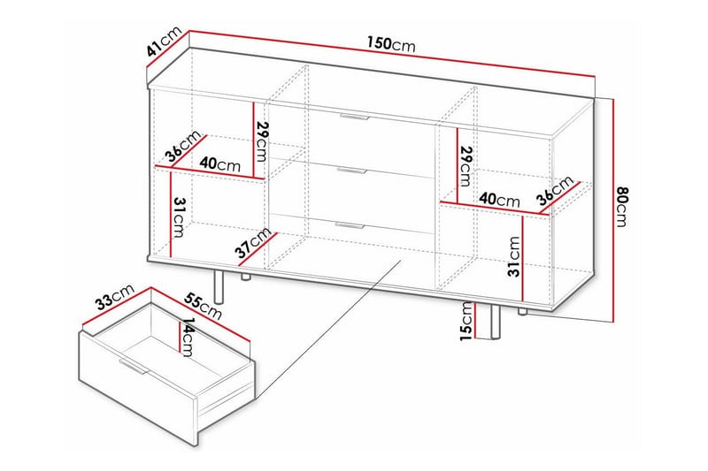 Lastenkaappi Staffin 150x80 cm - Musta - Huonekalut - Lasten kalusteet - Lastenhuoneen säilytys - Lasten kaappi