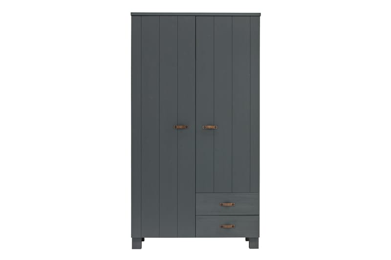 Lasten Vaatekaappi Mitchell 55x111 cm 2 laatikkoa - Teräksenharmaa - Huonekalut - Lasten kalusteet - Lastenhuoneen säilytys - Lasten vaatekaappi