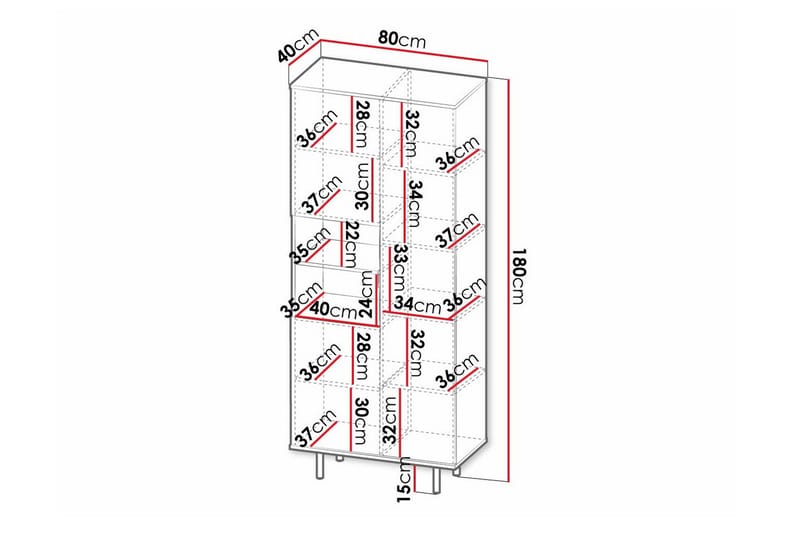 Lasten hylly Staffin 80 cm - Musta - Huonekalut - Lasten kalusteet - Lastenhuoneen säilytys - Lastenhuoneen hylly - Kirjahylly lastenhuoneeseen