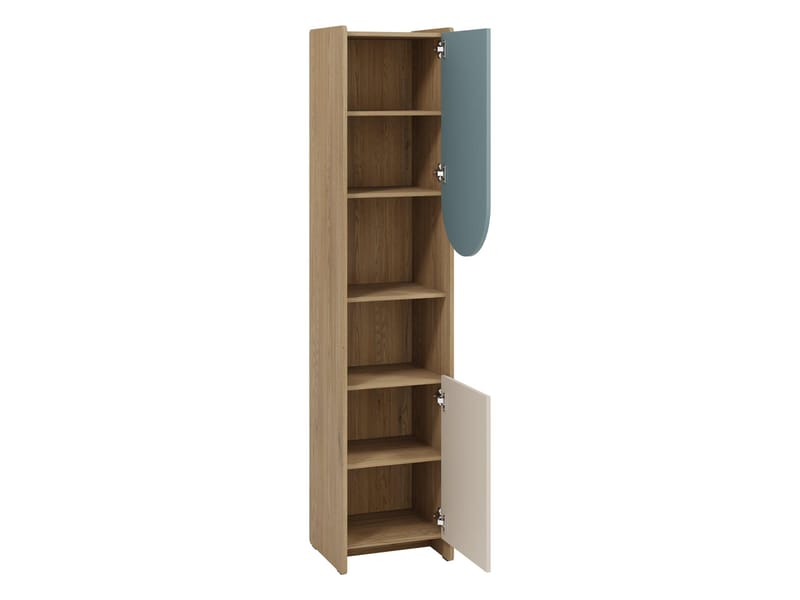 Zarek-makuuhuoneen kalustesetti - Ruskea, beige ja sininen - Huonekalut - Lasten kalusteet - Lastenhuoneen säilytys - Lasten kaappi