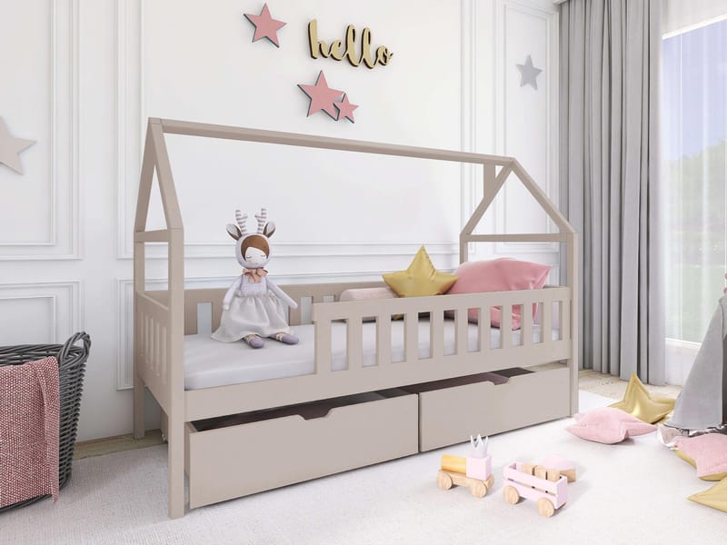 Claven Hussäng 86x188 cm - Beige - Huonekalut - Lasten kalusteet - Lastensängyt & juniorisängyt - Talosänky