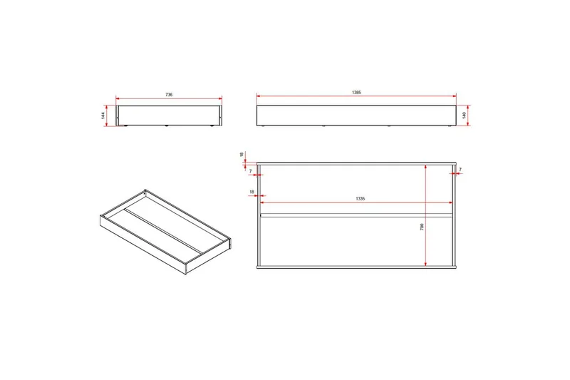 Juniorisänky laatikolla Lastensänky Valkoinen - Valkoinen - Huonekalut - Lasten kalusteet - Lastensängyt & juniorisängyt - Tavallinen lastensänky