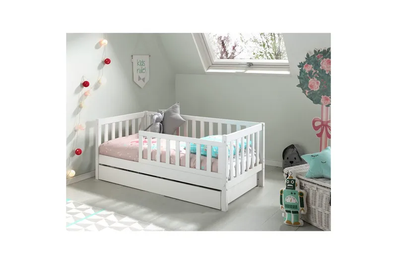 Juniorisänky laatikolla Lastensänky Valkoinen - Valkoinen - Huonekalut - Lasten kalusteet - Lastensängyt & juniorisängyt - Tavallinen lastensänky