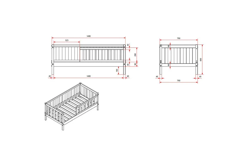 Juniorisänky laatikolla Lastensänky Valkoinen - Valkoinen - Huonekalut - Lasten kalusteet - Lastensängyt & juniorisängyt - Tavallinen lastensänky