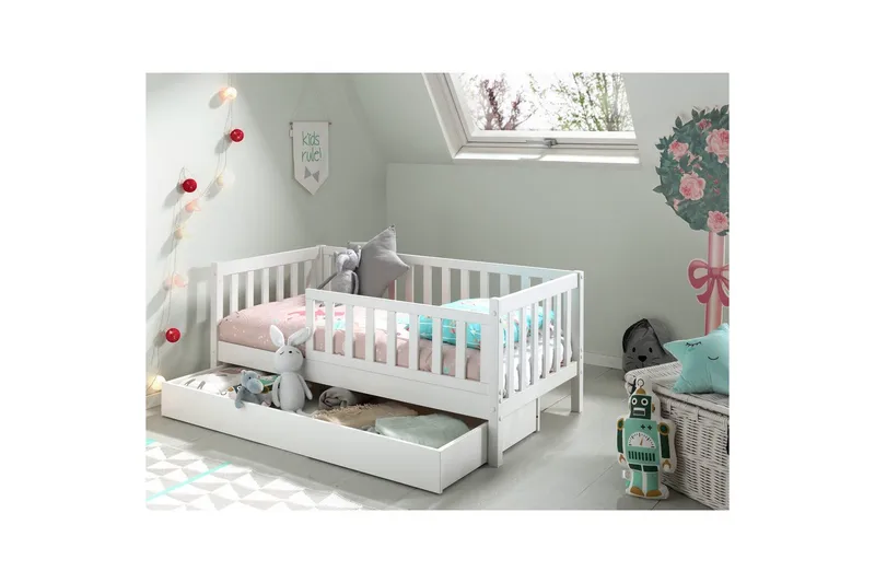 Juniorisänky laatikolla Lastensänky Valkoinen - Valkoinen - Huonekalut - Lasten kalusteet - Lastensängyt & juniorisängyt - Tavallinen lastensänky