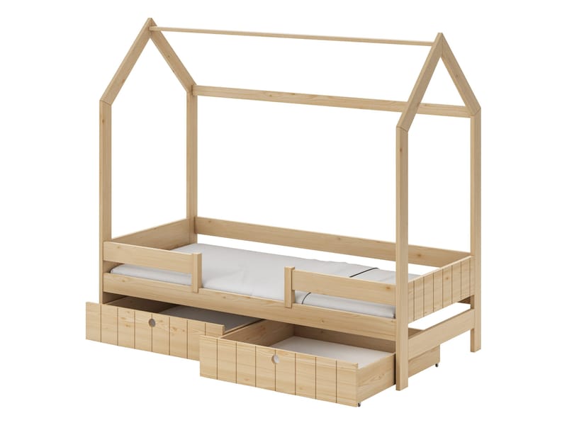 Kagetaka sängynrunko, talosänky 90x200 cm säilytystilalla - Beige - Huonekalut - Lasten kalusteet - Lastensängyt & juniorisängyt - Talosänky