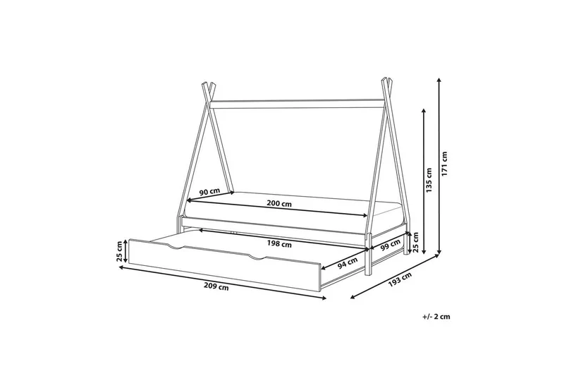 Laajennettava lastensänky Talmontiers - Harmaa - Huonekalut - Lasten kalusteet - Lastensängyt & juniorisängyt - Talosänky