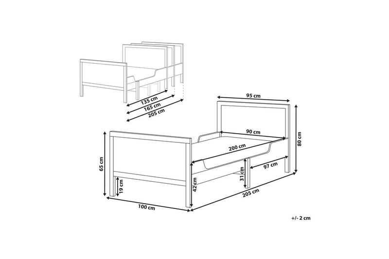 Laajennettava taaperoiden sänky Montigny - Valkoinen - Huonekalut - Lasten kalusteet - Lastensängyt & juniorisängyt