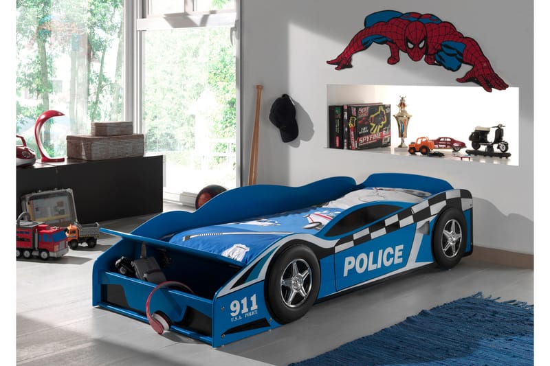 LaKivisänky Joyful Poliisiauto - Sininen - Huonekalut - Lasten kalusteet - Lastensängyt & juniorisängyt - Tavallinen lastensänky