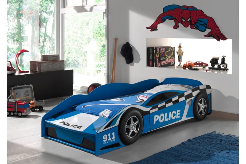 LaKivisänky Joyful Poliisiauto - Sininen - Huonekalut - Lasten kalusteet - Lastensängyt & juniorisängyt - Tavallinen lastensänky