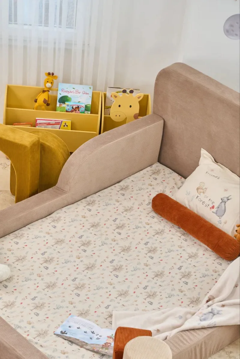 Lasten sänky Atelier Del Sofa Funbed Double (115 x 90 x 210 cm) Beige - Beige - Huonekalut - Lasten kalusteet - Lastensängyt & juniorisängyt - Tavallinen lastensänky