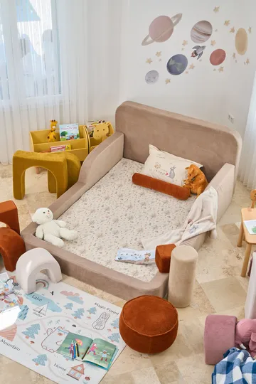 Lasten sänky Atelier Del Sofa Funbed Double (115 x 90 x 210 cm) Beige - Beige - Huonekalut - Lasten kalusteet - Lastensängyt & juniorisängyt - Tavallinen lastensänky