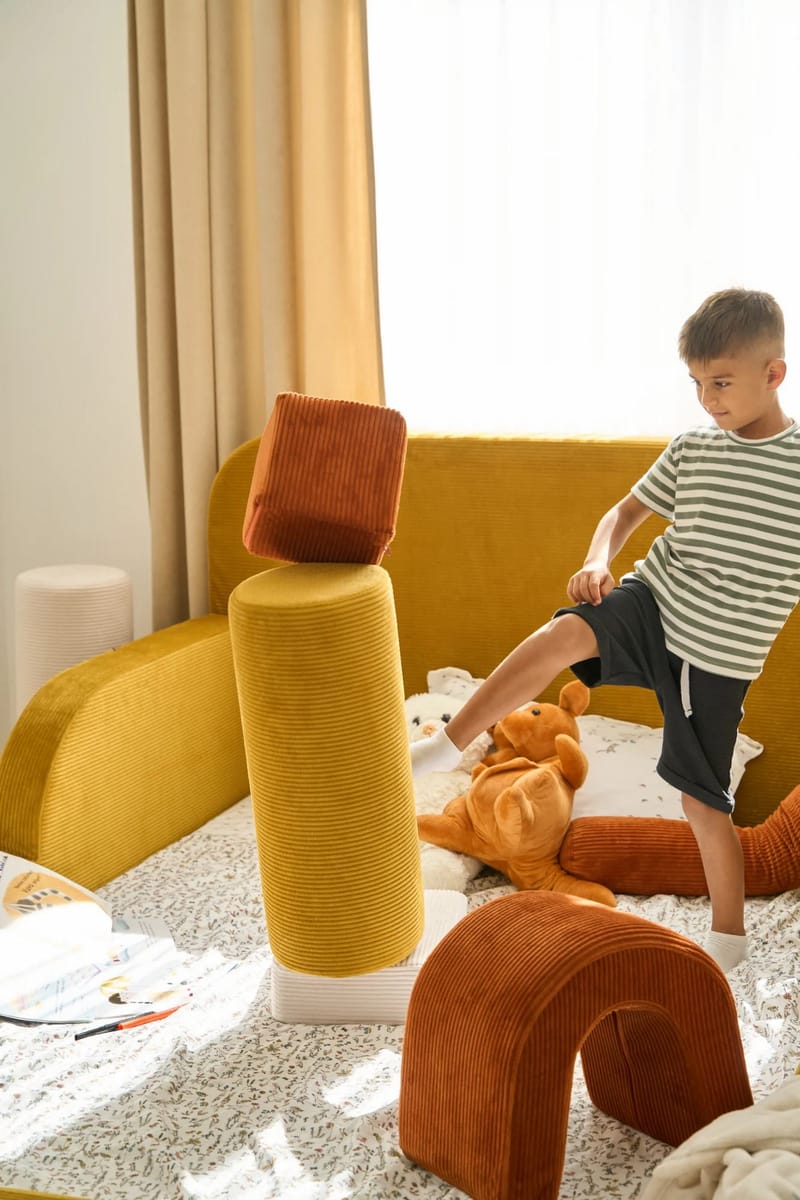 Lasten sänky Atelier Del Sofa Funbed Double (115 x 90 x 210 cm) Sinappi - Sinappi - Huonekalut - Lasten kalusteet - Lastensängyt & juniorisängyt - Tavallinen lastensänky