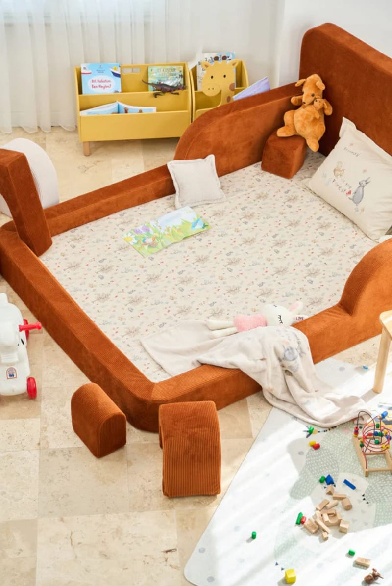 Lasten sänky Atelier Del Sofa Funbed Double (115 x 90 x 210 cm) Tile Red - Tile Red - Huonekalut - Lasten kalusteet - Lastensängyt & juniorisängyt - Tavallinen lastensänky