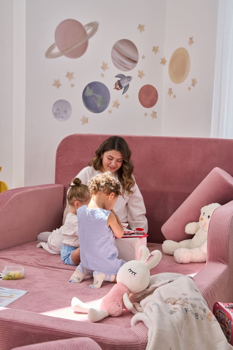 Lasten sänky Atelier Del Sofa Funbed Double (115 x 90 x 210 cm) Pinkki - Pinkki - Huonekalut - Lasten kalusteet - Lastensängyt & juniorisängyt - Tavallinen lastensänky