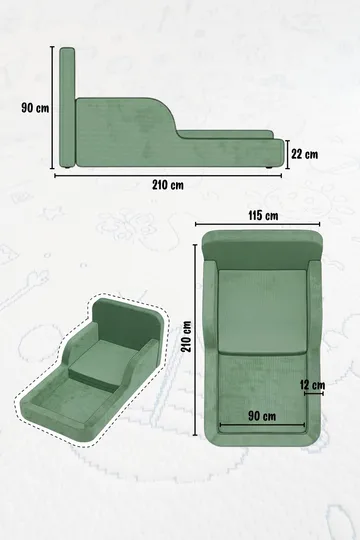 Lasten sänky Atelier Del Sofa Funbed Single (90 x 90 x 210 cm) Harmaa - Harmaa - Huonekalut - Lasten kalusteet - Lastensängyt & juniorisängyt - Tavallinen lastensänky