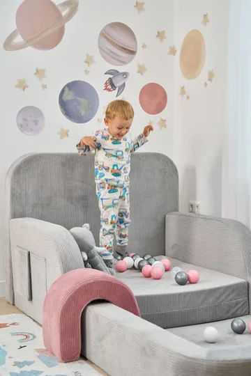 Lasten sänky Atelier Del Sofa Funbed Single (90 x 90 x 210 cm) Harmaa - Harmaa - Huonekalut - Lasten kalusteet - Lastensängyt & juniorisängyt - Tavallinen lastensänky