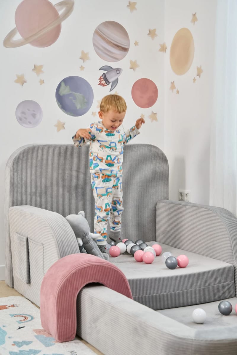 Lasten sänky Atelier Del Sofa Funbed Single (90 x 90 x 210 cm) Harmaa - Harmaa - Huonekalut - Lasten kalusteet - Lastensängyt & juniorisängyt - Tavallinen lastensänky