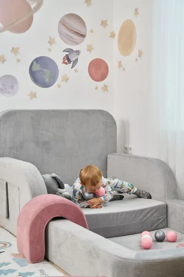 Lasten sänky Atelier Del Sofa Funbed Single (90 x 90 x 210 cm) Harmaa - Harmaa - Huonekalut - Lasten kalusteet - Lastensängyt & juniorisängyt - Tavallinen lastensänky
