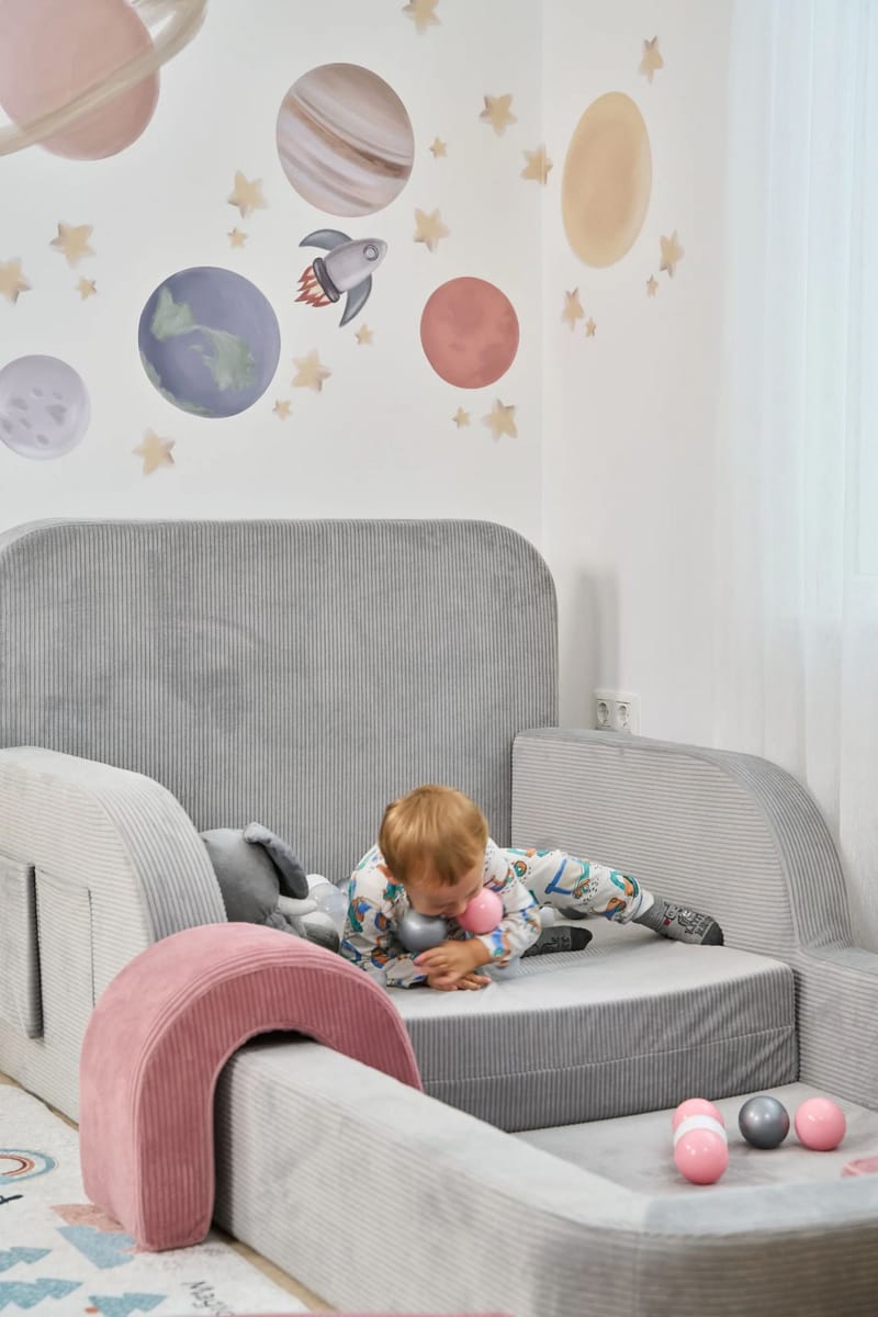 Lasten sänky Atelier Del Sofa Funbed Single (90 x 90 x 210 cm) Harmaa - Harmaa - Huonekalut - Lasten kalusteet - Lastensängyt & juniorisängyt - Tavallinen lastensänky