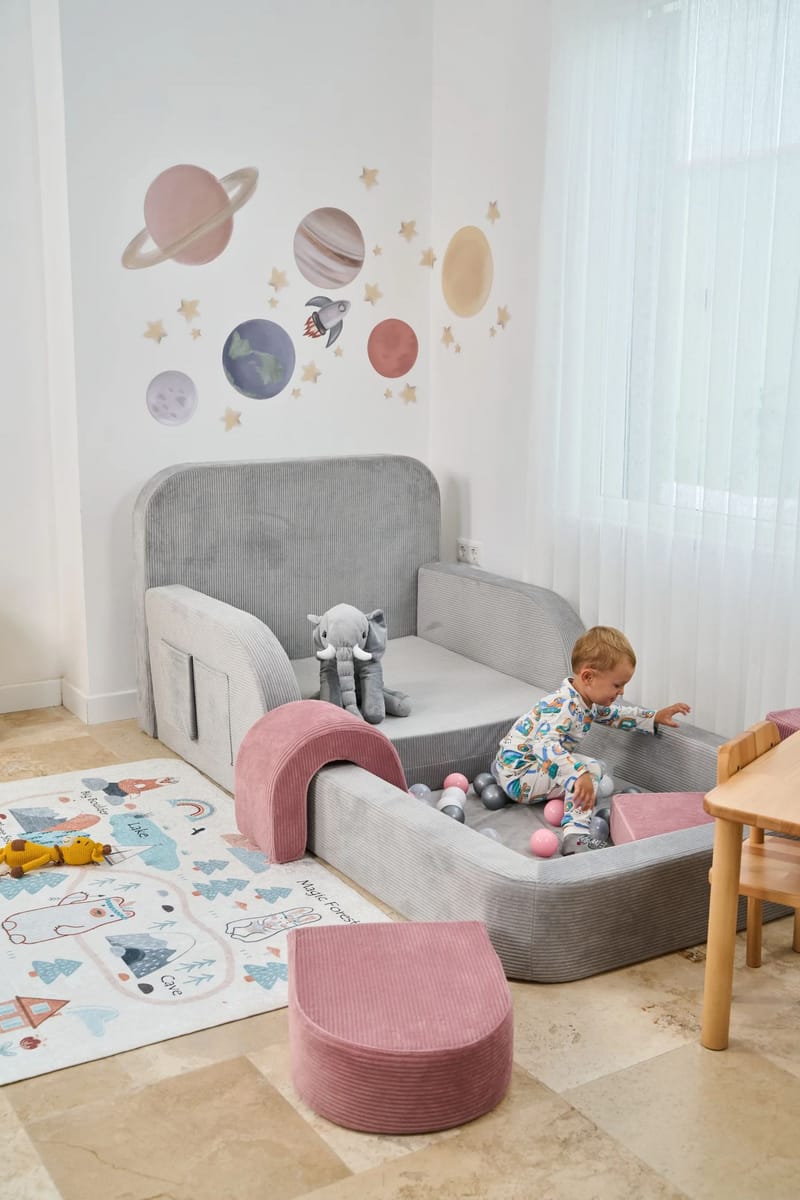 Lasten sänky Atelier Del Sofa Funbed Single (90 x 90 x 210 cm) Harmaa - Harmaa - Huonekalut - Lasten kalusteet - Lastensängyt & juniorisängyt - Tavallinen lastensänky