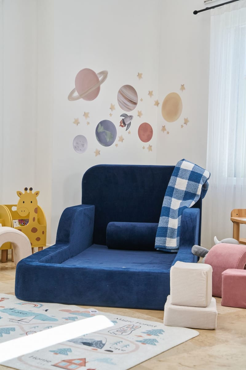 Lasten sänky Atelier Del Sofa Funbed Single (90 x 90 x 210 cm) Laivastonsininen - Laivastonsininen - Huonekalut - Lasten kalusteet - Lastensängyt & juniorisängyt - Tavallinen lastensänky