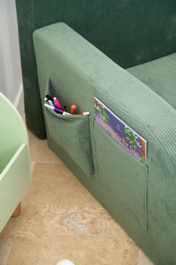 Lasten sänky Atelier Del Sofa Funbed Single (90 x 90 x 210 cm) Vihreä - Vihreä - Huonekalut - Lasten kalusteet - Lastensängyt & juniorisängyt - Tavallinen lastensänky