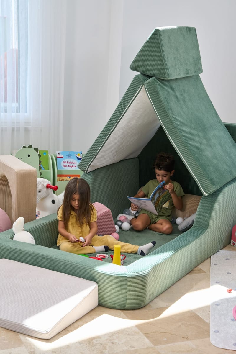 Lasten sänky Atelier Del Sofa Funbed Single (90 x 90 x 210 cm) Vihreä - Vihreä - Huonekalut - Lasten kalusteet - Lastensängyt & juniorisängyt - Tavallinen lastensänky