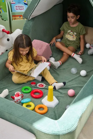 Lasten sänky Atelier Del Sofa Funbed Single (90 x 90 x 210 cm) Vihreä - Vihreä - Huonekalut - Lasten kalusteet - Lastensängyt & juniorisängyt - Tavallinen lastensänky