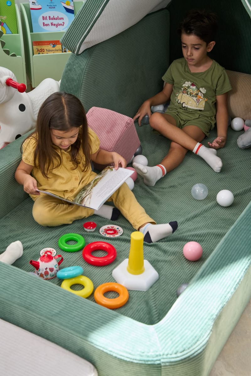 Lasten sänky Atelier Del Sofa Funbed Single (90 x 90 x 210 cm) Vihreä - Vihreä - Huonekalut - Lasten kalusteet - Lastensängyt & juniorisängyt - Tavallinen lastensänky