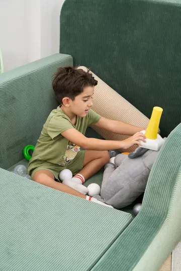 Lasten sänky Atelier Del Sofa Funbed Single (90 x 90 x 210 cm) Vihreä - Vihreä - Huonekalut - Lasten kalusteet - Lastensängyt & juniorisängyt - Tavallinen lastensänky