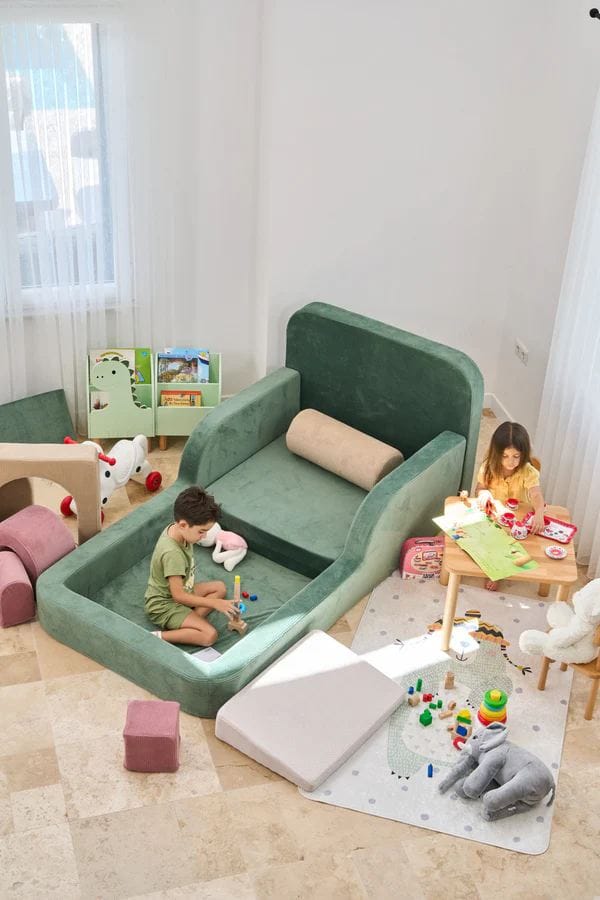 Lasten sänky Atelier Del Sofa Funbed Single (90 x 90 x 210 cm) Vihreä - Vihreä - Huonekalut - Lasten kalusteet - Lastensängyt & juniorisängyt - Tavallinen lastensänky