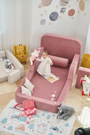 Lasten sänky Atelier Del Sofa Funbed Single (90 x 90 x 210 cm) Pinkki - Pinkki - Huonekalut - Lasten kalusteet - Lastensängyt & juniorisängyt - Tavallinen lastensänky