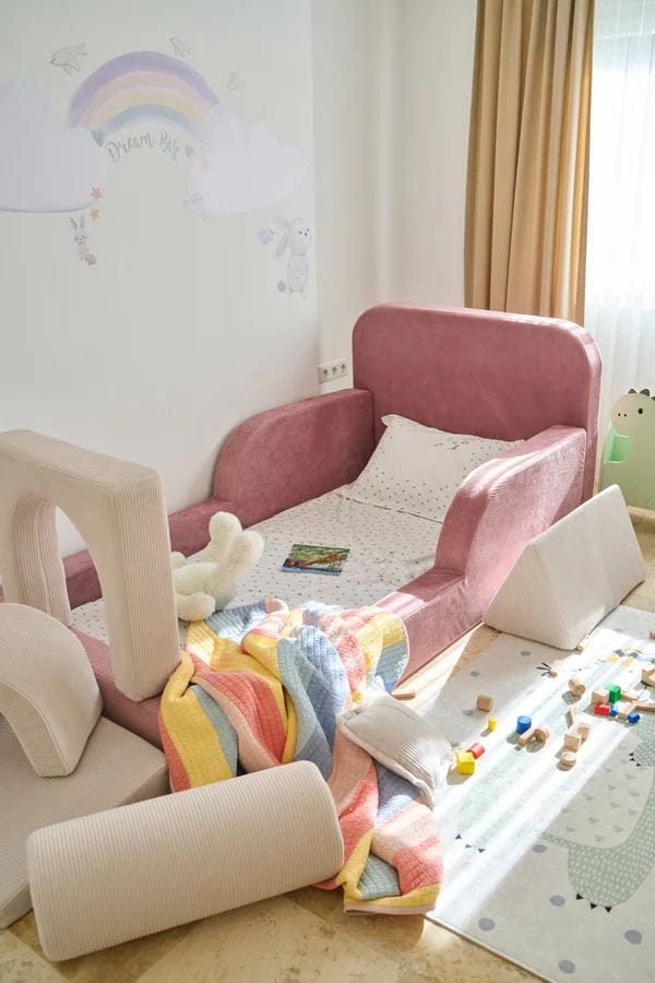 Lasten sänky Atelier Del Sofa Funbed Single (90 x 90 x 210 cm) Pinkki - Pinkki - Huonekalut - Lasten kalusteet - Lastensängyt & juniorisängyt - Tavallinen lastensänky