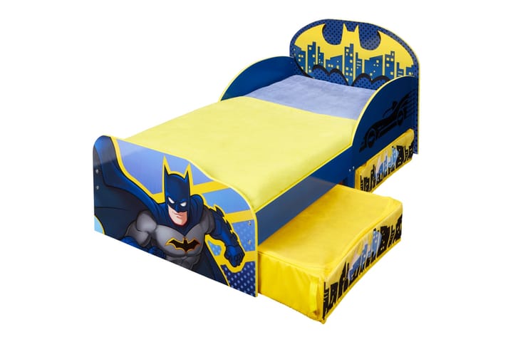 Lastensänky Batman Laatikoilla Sininen/Keltainen - DC Comics - Lastensängyt & juniorisängyt - Tavallinen lastensänky
