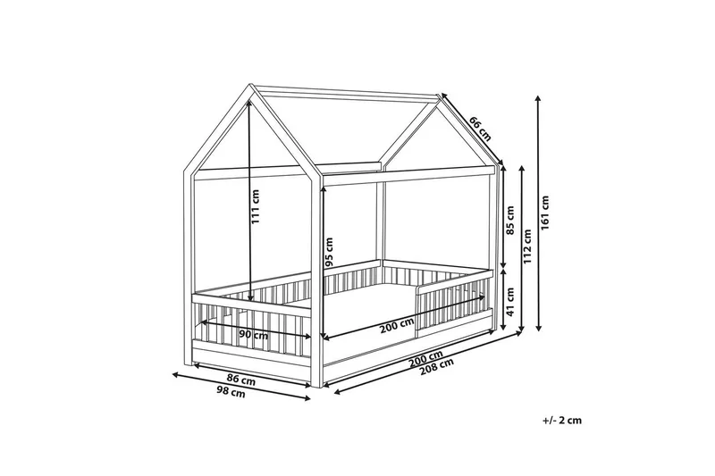 Lastensänky Cossaye - Valkoinen - Huonekalut - Lasten kalusteet - Lastensängyt & juniorisängyt - Talosänky
