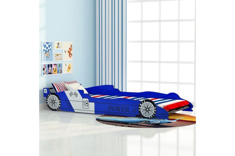 Lastensänky kilpa-auto 90x200 cm Sininen - Sininen - Huonekalut - Lasten kalusteet - Lastensängyt & juniorisängyt - Tavallinen lastensänky