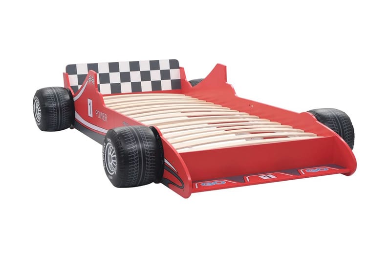 Lastensänky kilpa-auto 90x200 cm Punainen - Punainen - Huonekalut - Lasten kalusteet - Lastensängyt & juniorisängyt - Tavallinen lastensänky