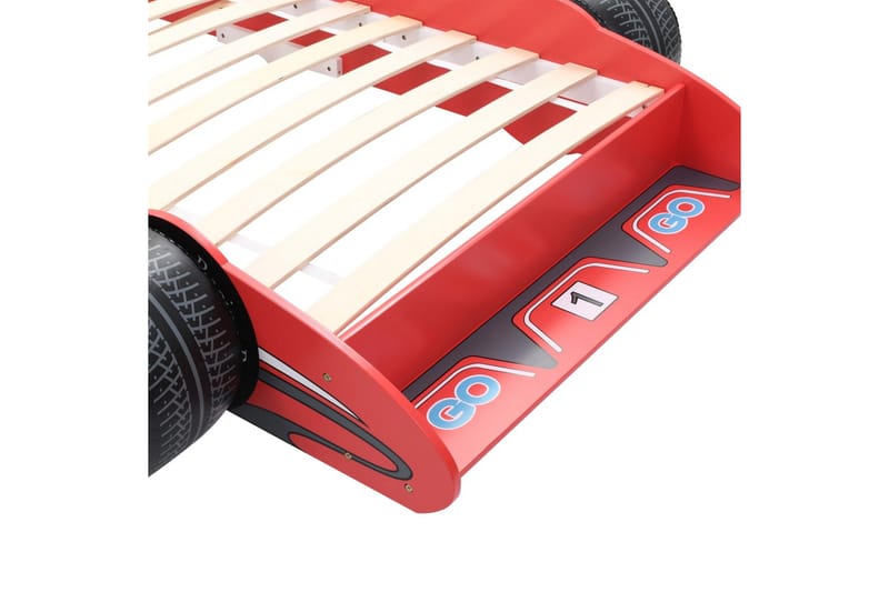 Lastensänky kilpa-auto 90x200 cm Punainen - Punainen - Huonekalut - Lasten kalusteet - Lastensängyt & juniorisängyt - Tavallinen lastensänky