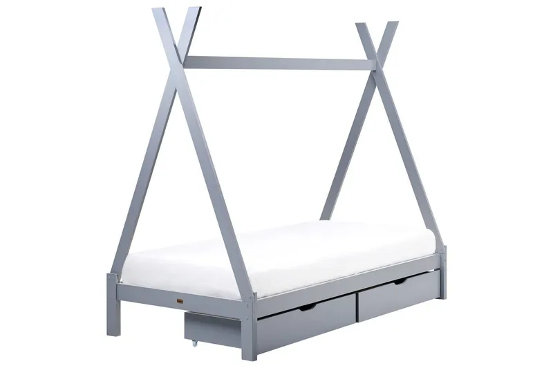 Lastensänky laatikoilla Devay - Harmaa - Huonekalut - Lasten kalusteet - Lastensängyt & juniorisängyt - Talosänky