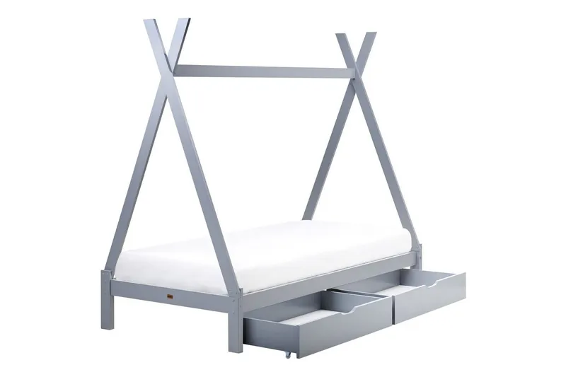 Lastensänky laatikoilla Devay - Harmaa - Huonekalut - Lasten kalusteet - Lastensängyt & juniorisängyt - Talosänky