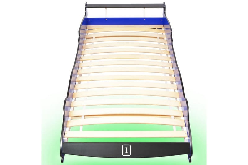Lastensänky LED-valolla kilpa-auto 90x200 cm Sininen - Sininen - Huonekalut - Lasten kalusteet - Lastensängyt & juniorisängyt - Tavallinen lastensänky