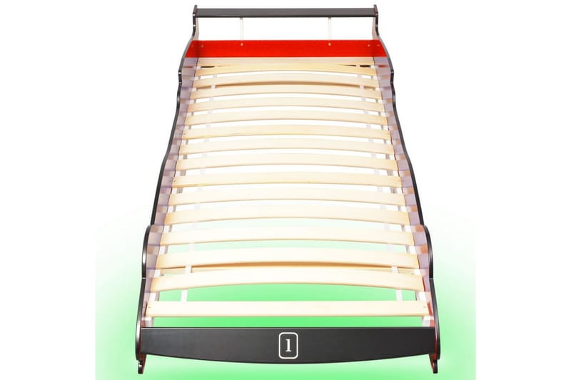 Lastensänky LED-valolla kilpa-auto 90x200 cm Punainen - Punainen - Huonekalut - Lasten kalusteet - Lastensängyt & juniorisängyt - Tavallinen lastensänky
