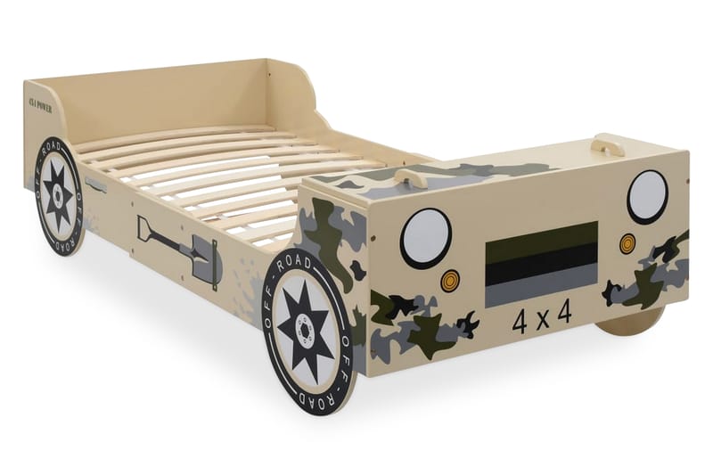 Lastensänky maastoauto 90x200 cm maastokuvio - Vihreä - Huonekalut - Lasten kalusteet - Lastensängyt & juniorisängyt - Tavallinen lastensänky