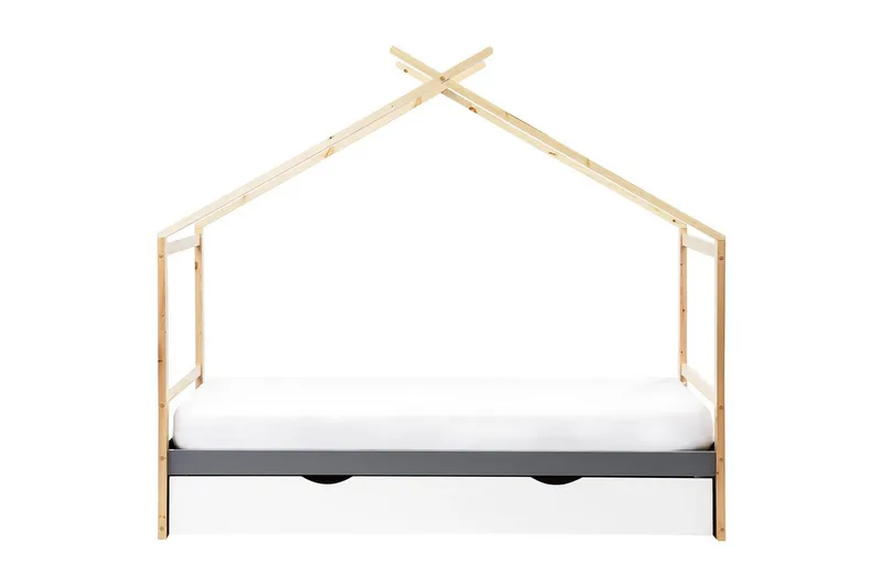 Lastensänky Orgeval - Harmaa, vaalea puu, valkoinen - Huonekalut - Lasten kalusteet - Lastensängyt & juniorisängyt - Talosänky