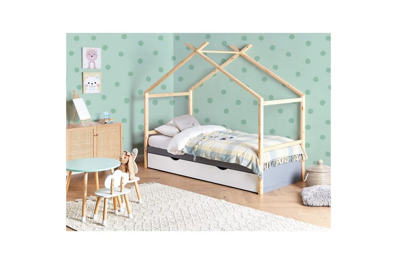 Lastensänky Orgeval - Harmaa, vaalea puu, valkoinen - Huonekalut - Lasten kalusteet - Lastensängyt & juniorisängyt - Talosänky